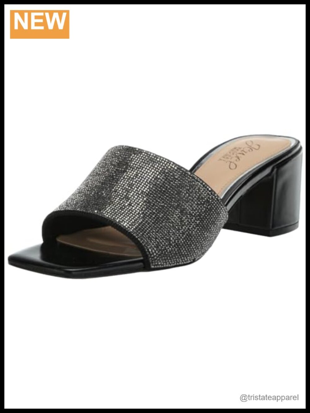 Crystal Vamp Block Heeled Mules